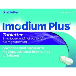 Imodium Plus 2mg +125 mg - 6 stk.