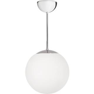 Konsthantverk Funkis Globe pendel Hvid mat-rå messing Ø25 cm