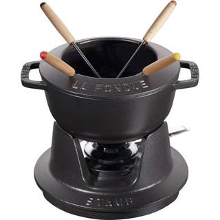 Fonduesæt 16 cm Rød med Creme inderside