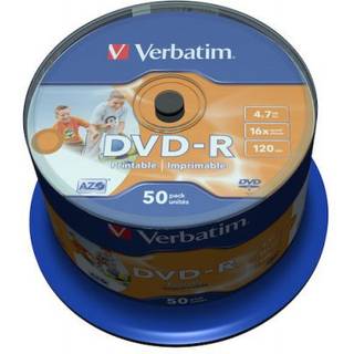 VERBATIM DVD-R 4.7GB 16x  50x Spindle  Wide Inkje Wide inkjet printable