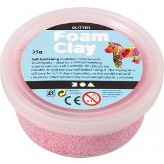 Foam Clay® Lyserød Glitter 35g - Selvhærdende Modellering