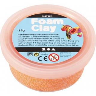 Foam Clay® Glitter Orange 35g - Selvhærdende Modellering