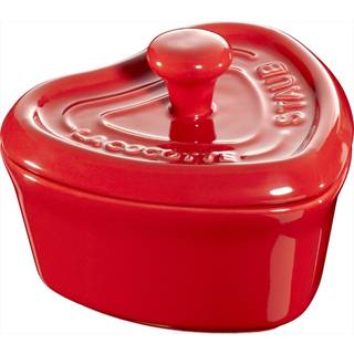 Staub Stentøj Mini Cocotte 10 cm, Rund, Kirsebærrød, Keramisk