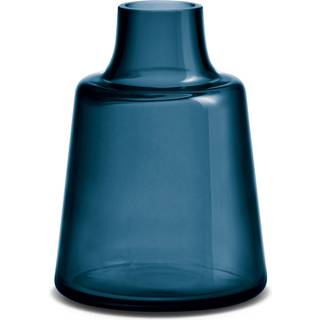 Holmegaard Flora Vase kort hals - H: 24 cm - Mørk blå