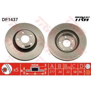 Bremseskive TRW DF1437