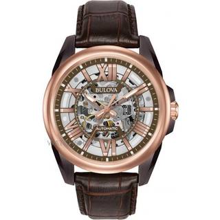 Bulova 98A165 Mechanical Skeletskåret/Læder Ø43 mm