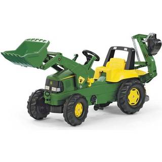 Rolly Toys rollyJunior: John Deere pedaltraktor med frontlæsser og gravearm med støttefod