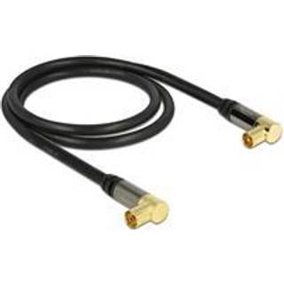 DeLOCK-antennekabel, 75 Ohm, forgyldte vinklede stik, 1 m, sva