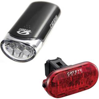 Cateye El135/tl155 (omni 5) Set-hl-el135n/tl-ld155 Lygter Og Reflekser, - let cateye sæt foran bag omni 5 brompton 3 led ssun cykel el135tl155