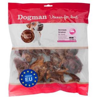 Dogman Tørrede Griseører i stykker, 500g - 500 g