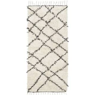 House Doctor Rug Riba /sort 90x200 Cm - Mønstrede tæpper Bomuld Hvid - 206230030