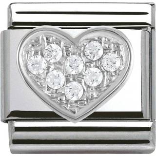 Nomination Cubic Zirconia Heart Charm - Silver