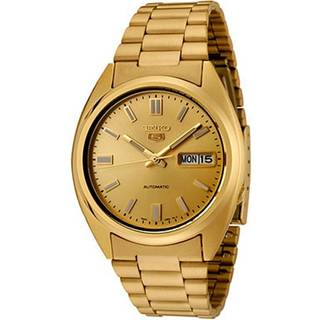 Seiko 5 Automatic Gold Dial Gold PVD Stainless Steel Men's Watch SNXS80K1