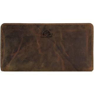 Geldbörse Leder 19x10cm mit Reißverschluss "Vintage" antikbraun 1678-25 | Greenburry,de