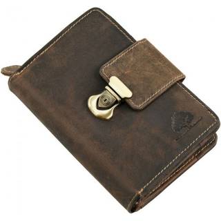 Geldbörse Leder 9x13cm mit Riegel "Vintage" antikbraun 1704-25 | Greenburry.de