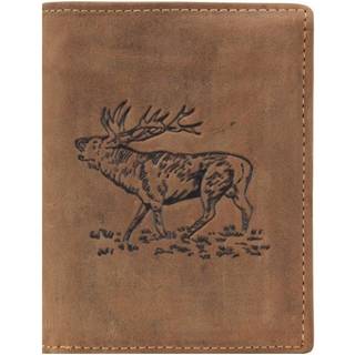 Geldbörse Leder 9x12cm mit Hirsch "Vintage Hunting" antikbraun 1701-STAG-25 | Greenburry.de