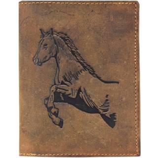 Geldbörse Leder 9x12cm mit Pferd "Vintage" antikbraun 1701-HORSE-25 | Greenburry,de