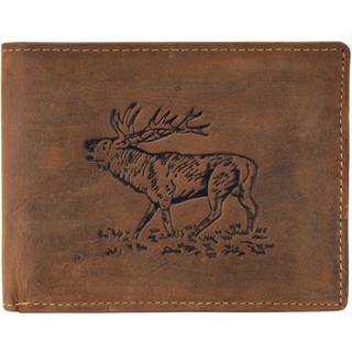 Geldbörse Leder 12x9cm mit Hirsch "Vintage" antikbraun 1705-STAG-25 | Greenburry.de