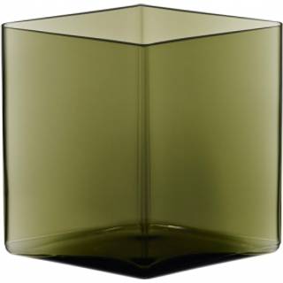 Iittala Ruutu vase 20,5 x 18 cm mosgrøn