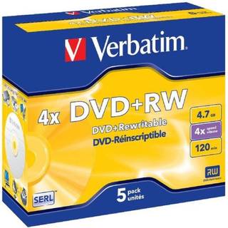 Verbatim DVD+RW 4,7GB Jewel Case, 5 stk