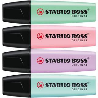 Stabilo Boss Original overstregningspenne sæt 4 pastelfarver