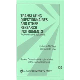 Translating Questionnaires and Other Research Instruments