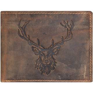 Geldbörse Leder 12x9cm mit Hirsch "Vintage" antikbraun 1705-RS-25 | Greenburry.de