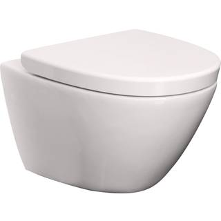 Væghængt toilet i hvid med softclose sæde og quick-release