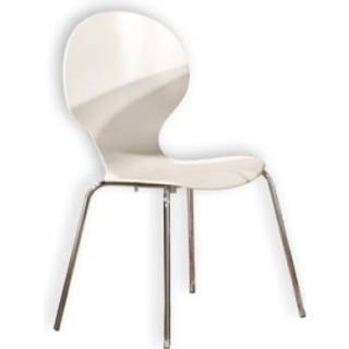 Comfort kantinestol hvid med krom stel