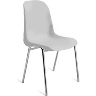 Lena kantinestol metal silver stel, sort