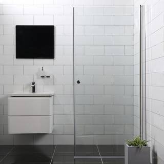 Brusedør Bathlife Mångsidig Rak 800 Klart Glas KROM