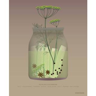 Tilbud: Spar 75% - Pickled Cucumbers - Plakat 15x21 cm fra ViSSEVASSE