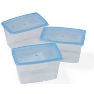 Madkasse Nordiska Plast Frys/Micro, transparent/blå, 1.2 liter, 3-pack