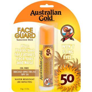 Australian Gold Face Guard Solcreme Stift SPF 50+ 14 g - vandafvisende, oliefri, irriterer ikke øjnene, ansigt, læber og næse