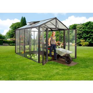 Vitavia Poseidon 11900 drivhus, sort, 11,9 m², 3 mm hærdet glas + 10 mm polytag