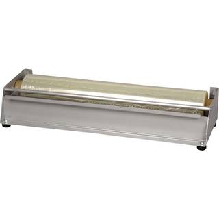 Dispenser med savklinge, sølv, 45 cm Dispenser til 1rl. 45cm madfilm/alufolie