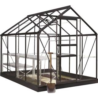 Halls Popular 86 5,0 m2 sort med 3 mm glas og fundament