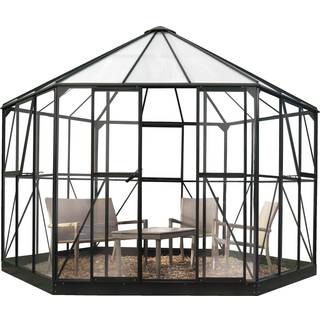 Halls Atrium 9,0 m2 Drivhus Sort – Inkl. Fundament, ekskl. glaslister