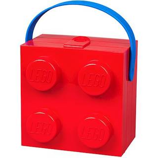 LEGO Storage Madkasse med håndtag - stor LEGO klods - Blå