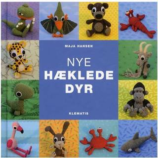Bog: Nye hæklede dyr Design: Maja Hansen Originale opskrifter på firbenede, svømmende, flyvende og forhistoriske dyr i den populære japanske amigurumi-stil. Vejledning i hækleteknikker og materialevalg. Modellerne måler 8-18 cm. Forlag: Klematis 48sider| År2014| 180x180mm| ISBN978-87-7139-029-2.