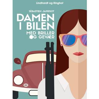 Damen i bilen med briller og gevær