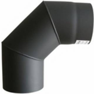 Metalbestos 100 mm knærør 90° x 1 mm med smig. Sort røgrør