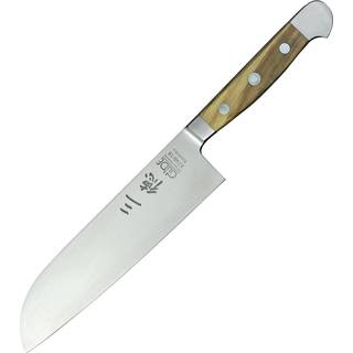 Güde Alpha Olive Chai Dao Messer 16 cm - CVM-Messerstahl - Griffschalen Olivenholz - Braun,Silber