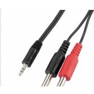 Jack stereo audio kabelsæt (2x 6.3 mm. Jack mono han - 3.5 mm. Jack | PRIS-MATCH