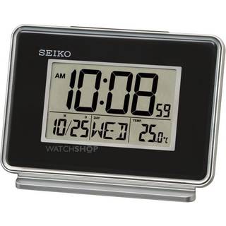 Seiko QHL068K Black LCD Twin Alarm Clock - C0337