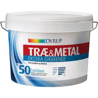 Dyrup træ & metal maling ekstra dækkende 2,25 liter - hvid (På lager i varehus)