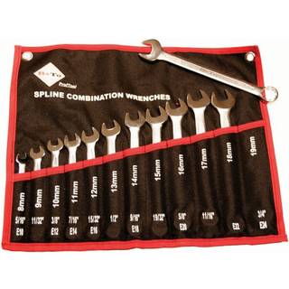 BATO Ringgaffelnøgleæt Spline 8-19mm. 12 dele (2195)
