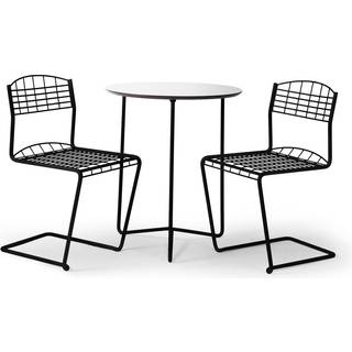 Grythyttan Stålmöbler High-tech cafésæt Galvanisere stål 2 stole & bord 60 cm