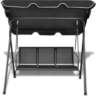 gyngesofa til haven med baldakin kaffefarvet