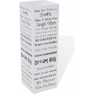 Hvid kvadratisk holder til paraplyer og stokke, stål, 48,5 cm